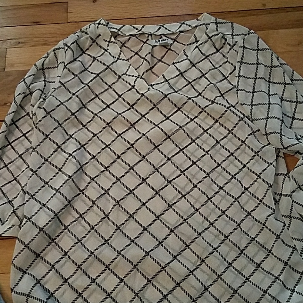 Three quarter sleeve sheer blouse